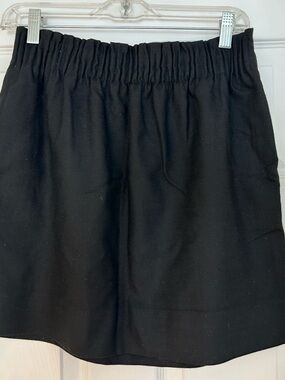 J. Crew Black Mini Skirt with Paper Bag Waist
